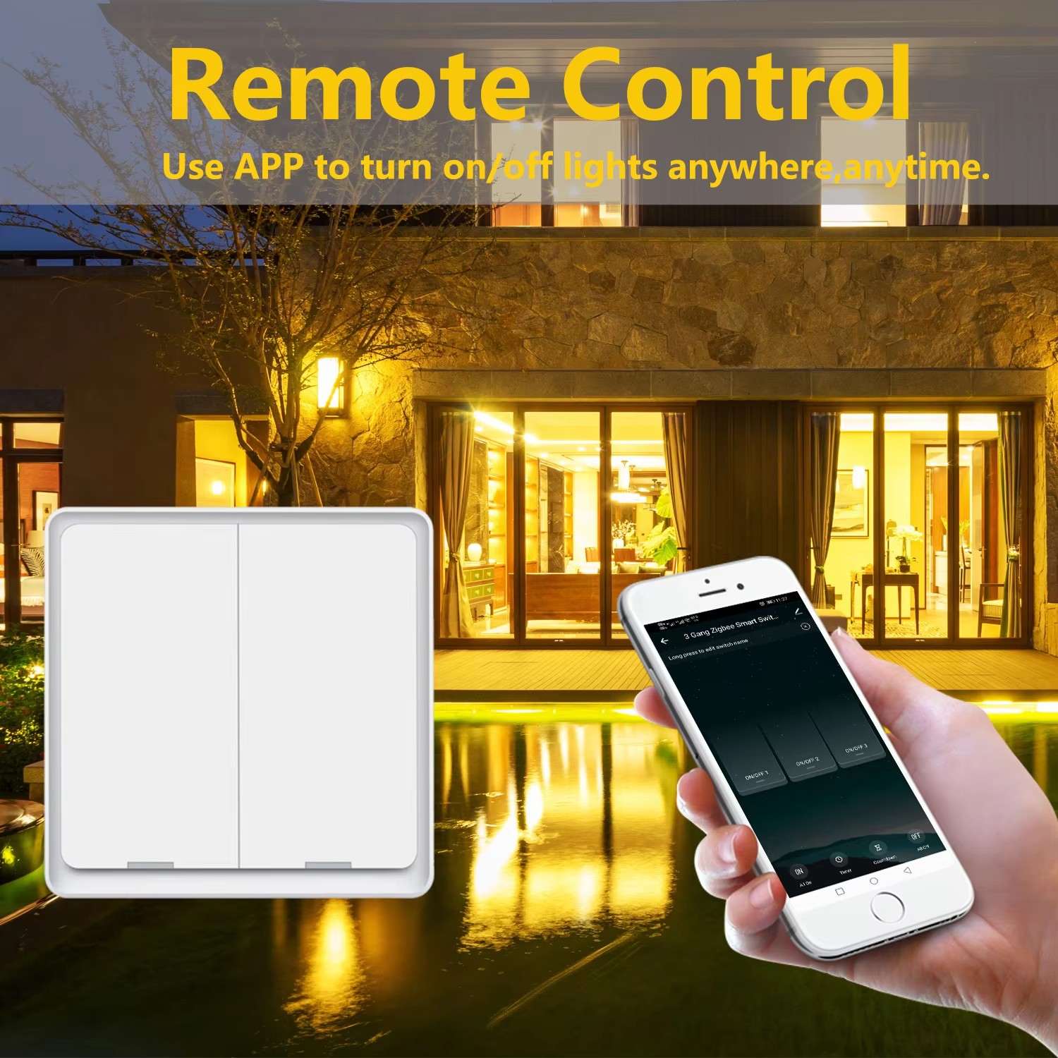 WiFi Smart EU Button Switch Panel 1-3 Gang (RSH-EU01-03)